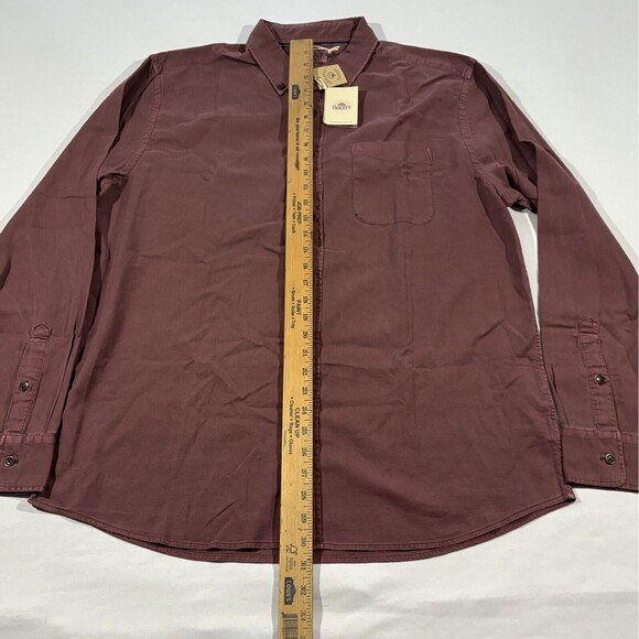 Faherty Mens Sunwashed Stretch Oxford 2.0 Shirt Long Sleeve Burgundy Sz XL NWT - Picture 4 of 12